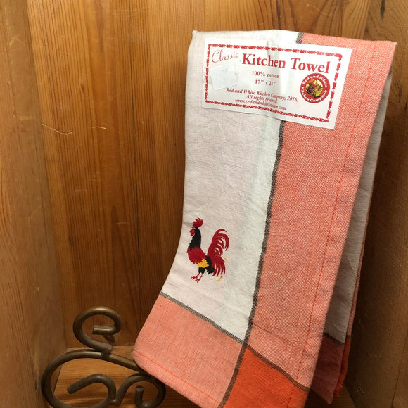Classic Red Rooster Kitchen Towel