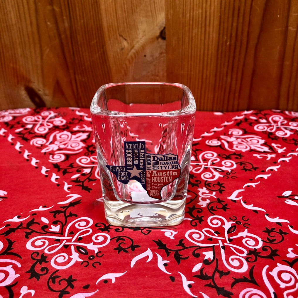 Texas Cities Square Shot Glass