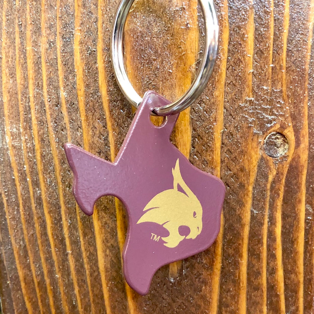 Texas State Pop A Top Keychain