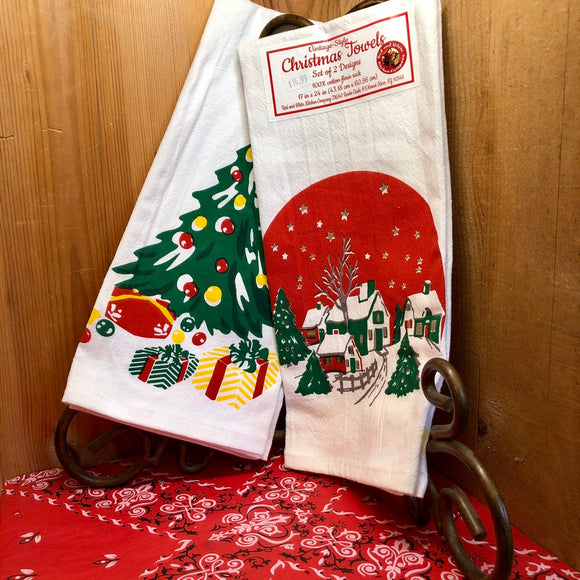 Christmas Tree/Snowy Village Towel (Set of 2)